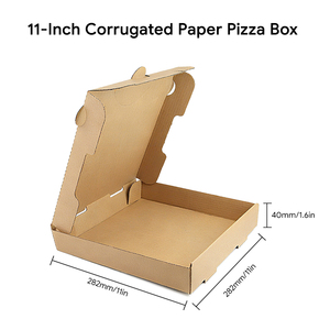 Caja de Pizza Compostable al por Mayor de Papel Kraft con Tapa Abatible, Orificios de Ventilación, Anti-Humedad, Impresión de Logotipo Personalizado para Entrega - Product Image 2