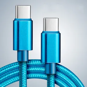 Prix pas cher câble usb c 24awg type c câble usb 1m 2m 3m alliage d'aluminium nylon tresse câble de charge de téléphone