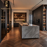Meubles de cuisine en panneaux de mélamine, style moderne, pour projets de construction résidentielle et aménagement complet de maisons