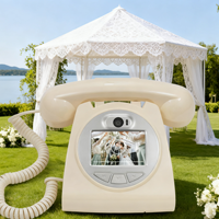 Téléphone rotatif vintage avec caméra et écran LCD pour enregistrement vidéo et audio, livre d'or de mariage pour événements