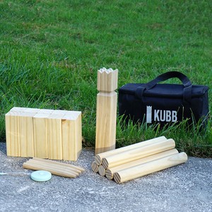 Gioco Premium di Kubb Yard Set di vichinghi scacchi Outdoor scontro lancio gioco di cantiere con custodia - Product Image 4