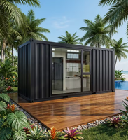 Maison préfabriquée moderne en conteneur de 20/30/40 pieds, maison en conteneur à emballage plat avec salle de bain et cuisine