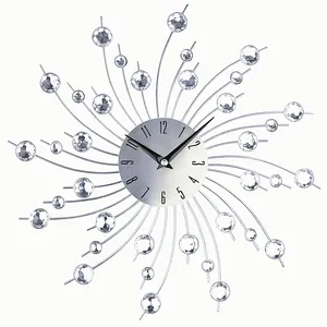 Reloj de lujo 3D para decoración del hogar, cronógrafo de diamante de cristal creativo, de pared de metal, de cuarzo, nórdico, diseño artístico para sala de estar, 2023