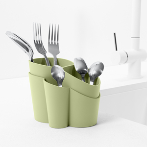 Green Polypropylene Cutlery Drainer 14x12x11.5cm for Storing and Organizing <b>Fruit</b> & <b>Vegetable</b> <b>Tools</b> Made in Italy - Product Image 2