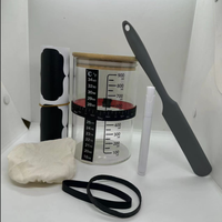 Kit de fermentation pour levain en verre borosilicate de haute qualité, avec bande de marquage de date, thermomètre, spatule et couvercle en tissu pour outils de fermentation de la pâte