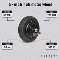 Moteur de moyeu électrique GOLDGUN 8 pouces 36V 250W 680RPM 5Nm avec frein électronique pour trottinette et vélo électriques