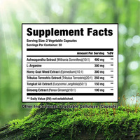 Cápsulas de rendimiento masculino a base de plantas Fuerza natural Stamina Booster Fórmula herbal para el crecimiento muscular Mejora de la energía