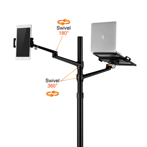 Support de sol ergonomique moderne pour ordinateur portable et tablette, réglable en hauteur et en angle, avec support pivotant pour salon CT-FTV - Product Image 5
