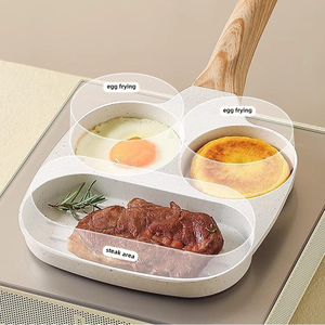 Sartén Metálica Antiadherente Tres en Uno de Alta Calidad para Hacer Hamburguesas Fritas, Panqueques y Desayunos - Product Image 3