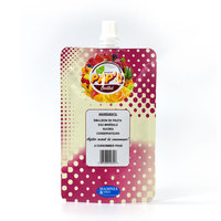 Emballage en plastique imprimé personnalisé, papier d'aluminium, stand up, pochette à boisson, bec de recharge, presser les aliments, le jus, pochette