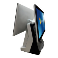 Pantallas táctiles capacitivas Windows/Android 15,6 + 15,6 "Sistema POS todo en uno Restaurante Caja registradora Impresora J1900/I3/I5/I7 CPU
