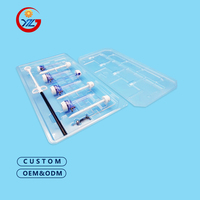 Bandeja de embalaje tipo blíster de plástico transparente para kits de dispositivos médicos, con tapa, fabricada a medida por YZG mediante extrusión y termoformado al vacío, China Zhejiang