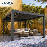 Jiake 6063-T5 Aluminium-Pergola mit Motorisiertem Lamellendach für Mediterrane Gärten, Terrassen, Villen und Außenbereiche