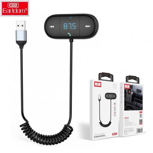 EARLDOM BT5.0 Car Kit Wireless FM Transmitter Receiver MP3 Player T3 Port USB Charge New Design for Hands-Free Stereo Function
