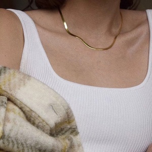 Collar de Cadena de Espiga de Acero Inoxidable con Chapado en Oro de 18K Resistente al Deslustre - Product Image 4