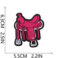 En gros, Badges thermocollants personnalisés roses brodés style western, thème cowgirl, motif crâne de taureau pour chapeaux et vestes, prêts à expédier