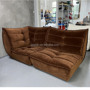 <span class=keywords><strong>Canapé</strong></span> Soft Shell Modulaire 6 Eléments Mid-Century Design <span class=keywords><strong>Chocolat</strong></span> Marron Doré en Velours - Product Image 2