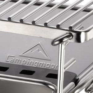 CAMPINGMOON Griglia <span class=keywords><strong>per</strong></span> <span class=keywords><strong>Barbecue</strong></span> Portatile Pieghevole in Acciaio <span class=keywords><strong>Inox</strong></span> <span class=keywords><strong>per</strong></span> Esterni con Regolazione dell'Altezza - Product Image 5