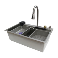 Robinet de cuisine cascade en céramique sous plan de travail, style ferme, pour évier de cuisine