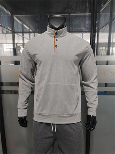Oem Service Sudadera High Quality Sweatshirt Pullover Quarter Zip Bottom Corduroy Zip Half Custom Logo <b>Henry</b> Men Sweatshirt - Product Image 6