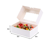 Boîte à pâtisserie, emballage pour gâteaux et desserts, fenêtre transparente, carton blanc, boîtes en papier personnalisables pour emballage de cadeaux, boîte en carton