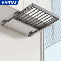 Séchoir à linge rétractable en alliage d'aluminium robuste et réglable, antidérapant, pour balcon, gain de place pour machine à laver