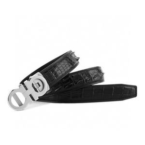 Ceinture <span class=keywords><strong>sud</strong></span>-africaine en cuir véritable pour hommes automatique pour boucle polyvalente décontractée pour affaires ou à la mode boucle en acier inoxydable noir - Product Image 4