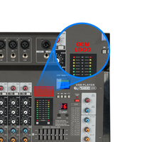Console de mixage audio professionnelle DJ 350W 6 canaux avec 16 effets DSP, interface USB, sortie stéréo/mono pour utilisation sur scène