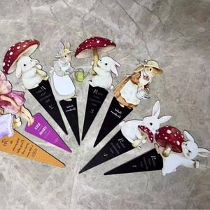 Colorful Rabbit Wooden Garden Ornament Set 7 Pieces Easter Decoration For Kids Room Decor - Product Image 3