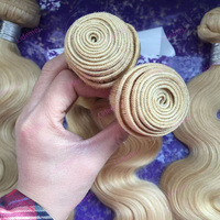 Extensiones de Cabello Humano Virgen Rubio 613 de Vietnam y Camboya, al por Mayor, con Cutícula Alineada