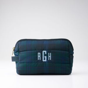 사용자 정의 크기 로고 소프트 패딩 나일론 퍼 푹신한 퀼트 지퍼 화장품 주최자 메이크업 세면도구 스킨케어 파우치 백 - Product Image 4