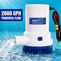 Pompe de cale marine submersible 12V DC à haut débit 2000 GPH avec sortie de 29 mm pour bateaux