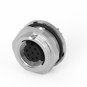 Conector Hembra IP68 Impermeable M9 de 8 Pines con Carcasa de Cobre, Bloqueo Frontal, Tipo PCB, Clasificación 4A para Sensores Automotrices - Product Image 1