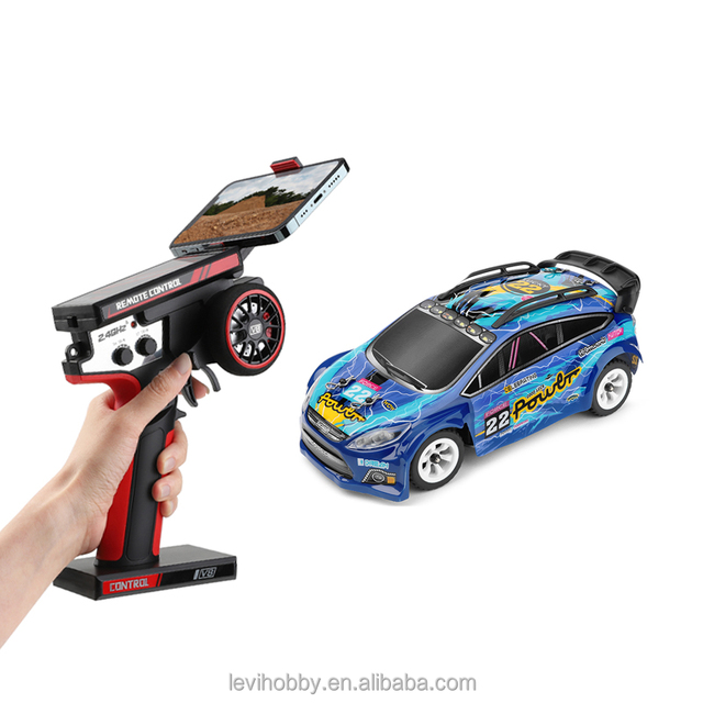 Mini 1/28 4x4 2.4GHz 4WD RC Racing Car with LED Lights Metal Chassis WLtoys 284010 RC Car for Adults Includes Remote Controller