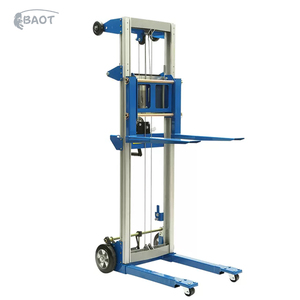 Handbediende stapelwagen met handkruk, bagagewagen, handmatige hydraulische heftruck, stapelwagen - Product Image 2