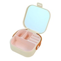 Boîte de rangement pour bijoux, anneaux, boucles d'oreilles, portable, multifonctionnelle, délicate, pour voyage, organisateur de câbles de données, écouteurs Bluetooth