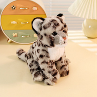 Peluche Léopard Réaliste et Moelleuse, Jouet Animal Sauvage pour Décoration de Table et Maison, Cadeau d'Anniversaire, Logo Personnalisé, Vente en Gros Disponible