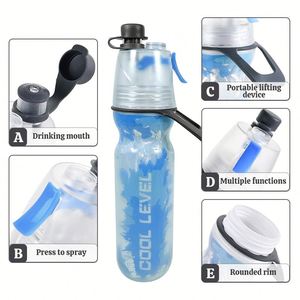 Bouteille isotherme sport avec pulvérisateur, portable, anti-fuite, pour garder les boissons fraîches, idéale pour le fitness et les activités de plein air - Product Image 2