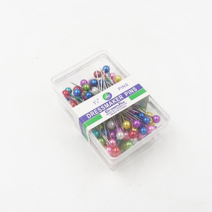 Dressmaker <b>Pins</b> 1 1/2 Inch Round Head Colorful Pearlescent Sewing <b>Pins</b> For Garment Positioning - Product Image 2