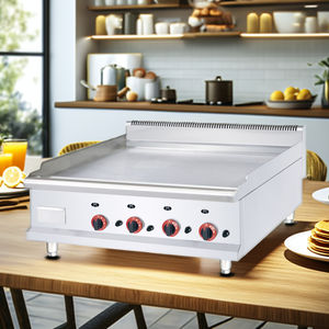 Plancha <span class=keywords><strong>de</strong></span> Cocina <span class=keywords><strong>de</strong></span> Doble Quemador, <span class=keywords><strong>Parrilla</strong></span> <span class=keywords><strong>de</strong></span> Piedra Volcánica, Multifuncional, <span class=keywords><strong>de</strong></span> Gas, Uso Comercial, Acero Inoxidable, Integrada en Mesa - Product Image 5