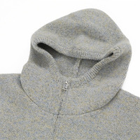 Cardigan en fibre colorée avec logo personnalisé pour homme, veste zippée intégrale style urbain, pull tricoté à capuche, tricot d'hiver