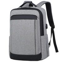 Sac à dos imperméable pour ordinateur portable d'affaires pour hommes, sac d'ordinateur de grande capacité de 15,6 pouces avec chargement USB pour les voyages et l'école