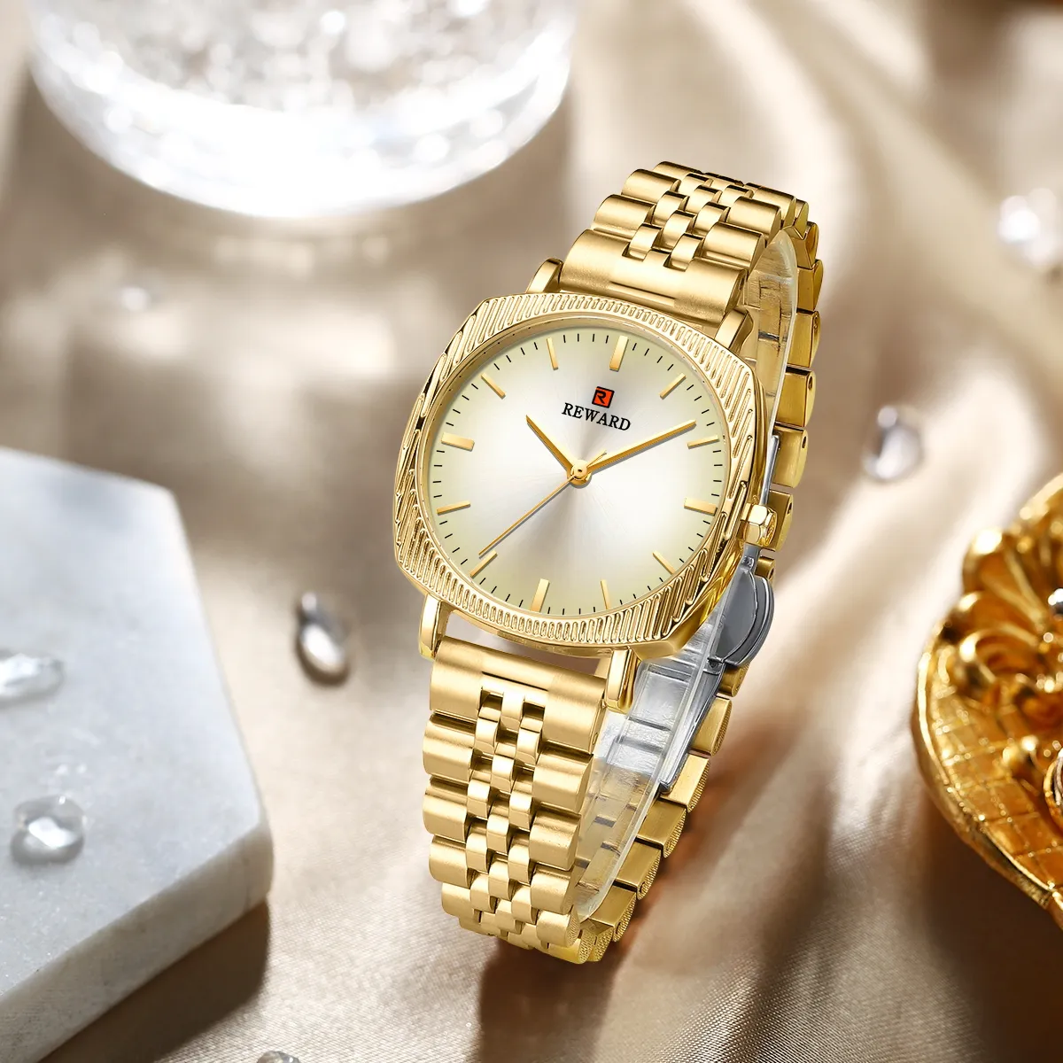 Reward RD21059L Luxury Beautiful Colorful For Womens Gold Red Blue Purple Stainless Steel Classy Ladies Quartz Watch With Boxes