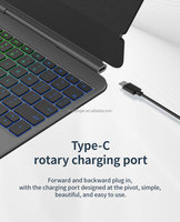 Étui pour clavier magique avec clavier sans fil pour iPad Air 2022 5e 10.9 pouces, clavier multilingue, pavé tactile de haute précision