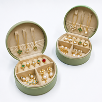 Organisateur de bijoux de voyage de luxe, boîte de rangement portable, porte-bagues, étui à colliers, compact, couleur personnalisée, bijoux personnalisés