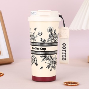 แก้วกาแฟสุญญากาศพร้อมหลอดสแตนเลสสตีลขนาด20ออนซ์แก้วกาแฟพร้อมหลอดสำหรับเดินทางสองครั้งพิมพ์โลโก้ขนาด500มล. - Product Image 3