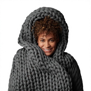 <span class=keywords><strong>Couverture</strong></span> <span class=keywords><strong>lestée</strong></span> tricotée à la main pour adultes, tricot épais, durable, respirante, rafraîchissante, lavable en machine, gris Asteroid, <span class=keywords><strong>15</strong></span> lb - Product Image 3