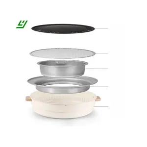 YIHEYI Home Furnace kitchen round stainless steel smokeless camping bbq tool set charcoal machine outdoor barbecue grill