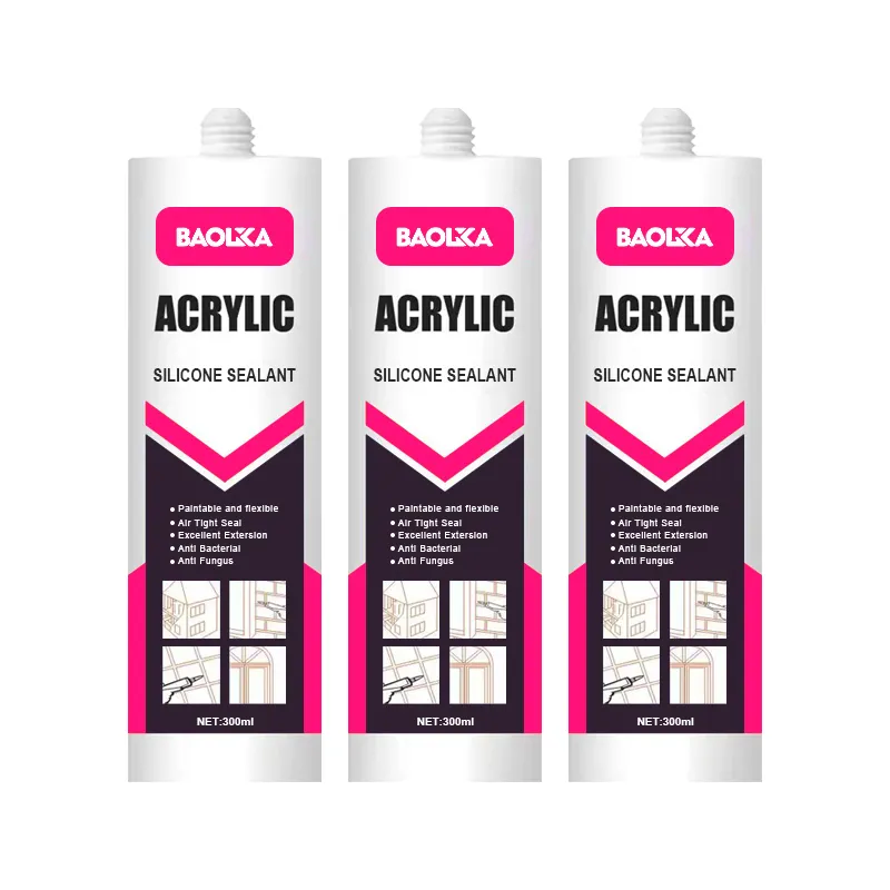 BAOLIJIA Acrylic Sealant Factory Price Rtv Weatherproof Gap Filler Silicone Other Adhesives Construction Woodworking Packing