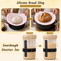 Kit de Cuisson Premium pour Pains au Levain avec Pot de Mesure, Fouet Danois et Outils en Silicone pour des Pains Parfaits